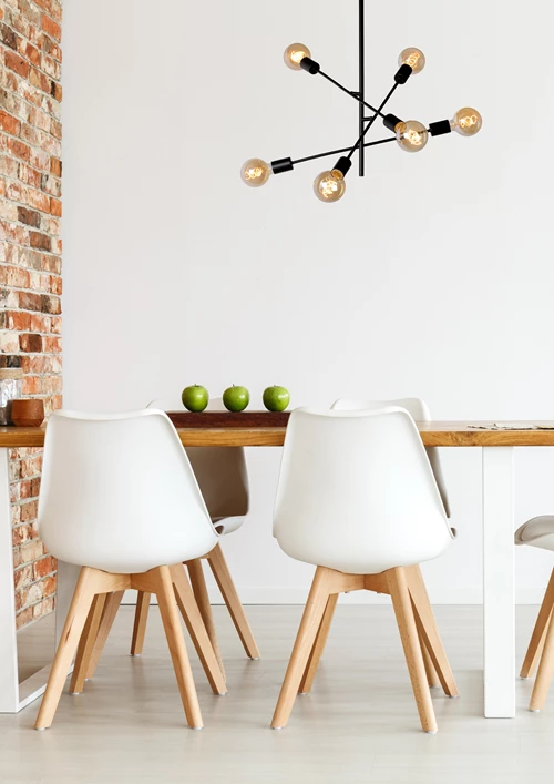 Lucide LESTER - Plafonnier - 6xE27 - Noir - ambiance 1